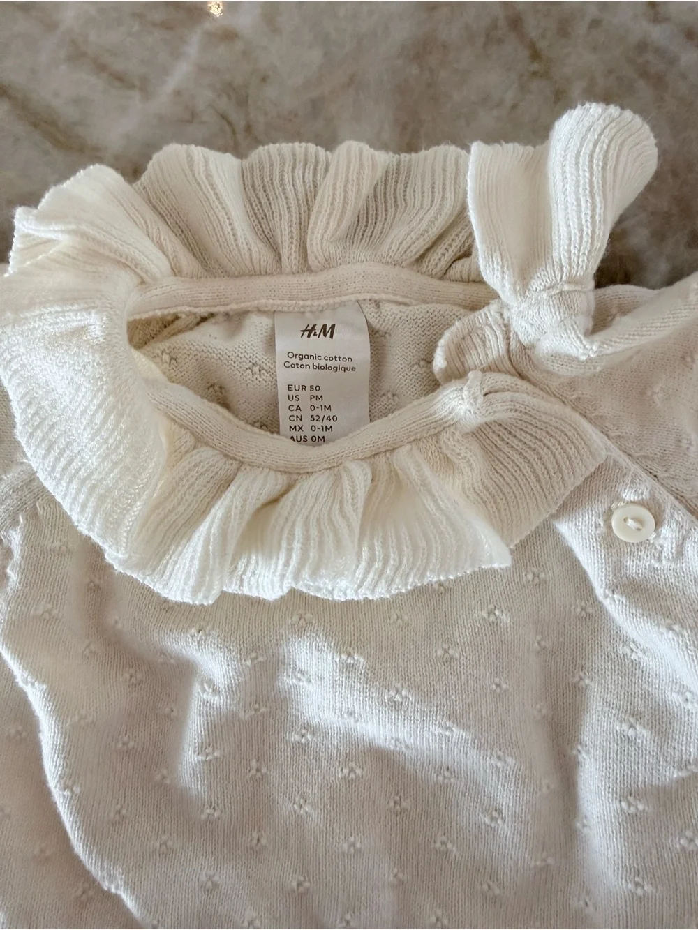 2-piece Pointelle-Knit Set - Cream - Premie